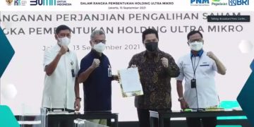 Sah, Pemerintah Serahkan Saham Pegadaian dan PNM Ke BRI