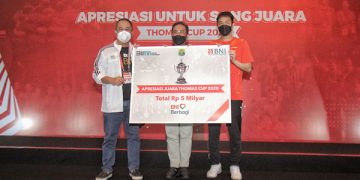 Rayakan Kemenangan Merebut Piala Thomas 2020, BNI Apresiasi PBSI