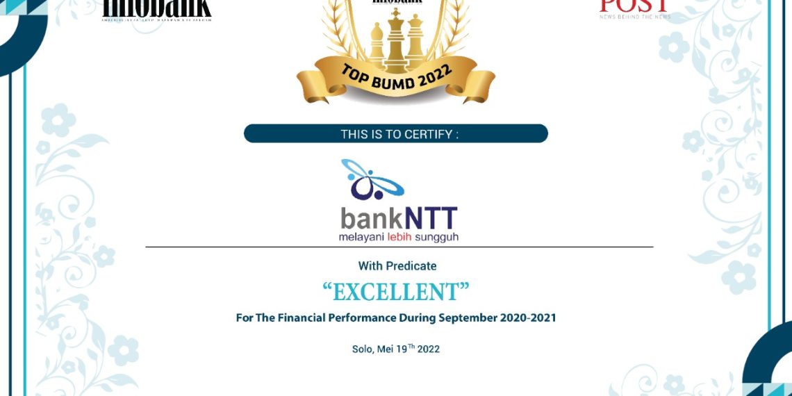 Kinerja Topcer, Bank NTT Sabet Infobank Top BUMD 2022