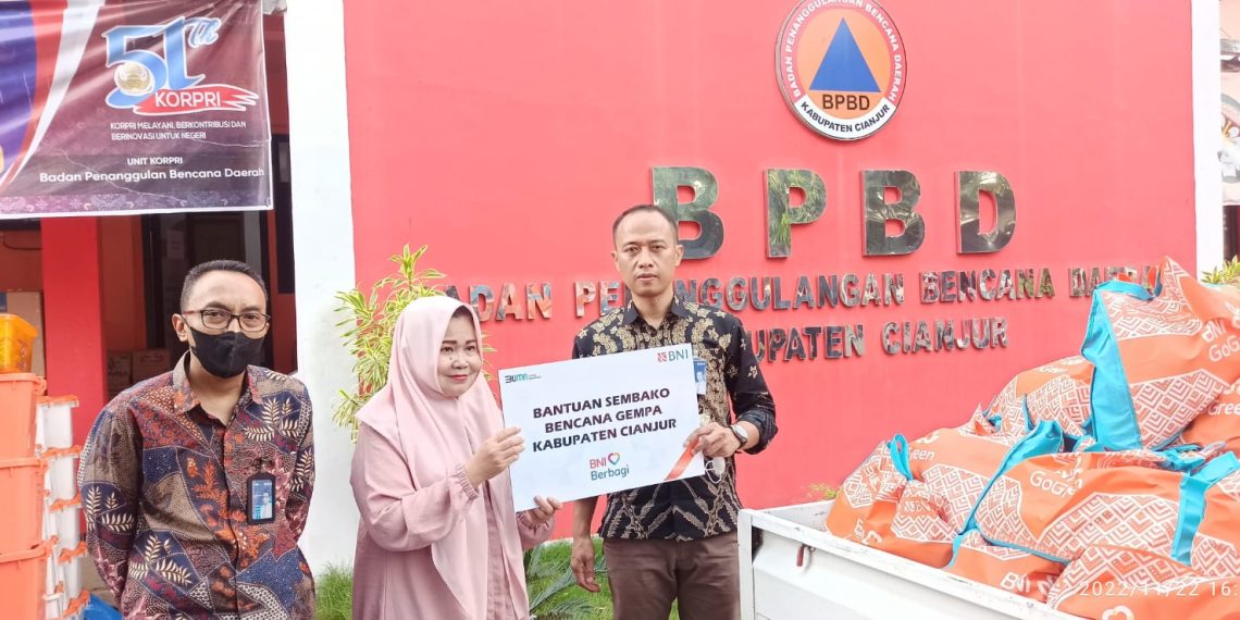 Tanggap Bencana, BNI Bersama BUMN Bantu Warga Cianjur