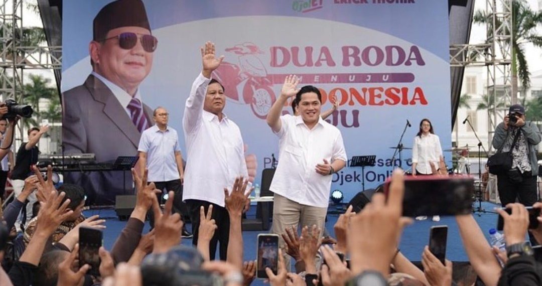 Erick Thohir Dampingi Komunitas Ojol Sampaikan Aspirasi ke  Capres Prabowo