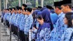 Para aparatur sipil negara (ASN) sedang berbaris melaksanakan upacara/Dok.BSAD