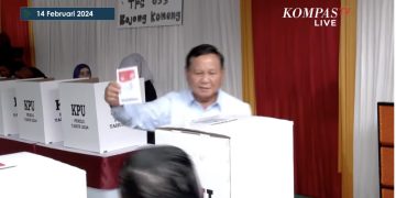 Usai Nyoblos di TPS 33 Hambalang, Prabowo Optimis 1 Putaran