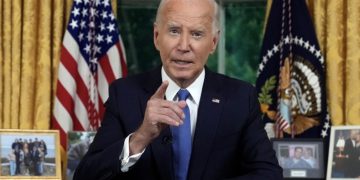 Presiden Joe Biden berpidato dari Ruang Oval Gedung Putih di Washington, 24 Juli 2024, tentang keputusannya untuk mundur dari pencalonannya kembali sebagai presiden dari Partai Demokrat.