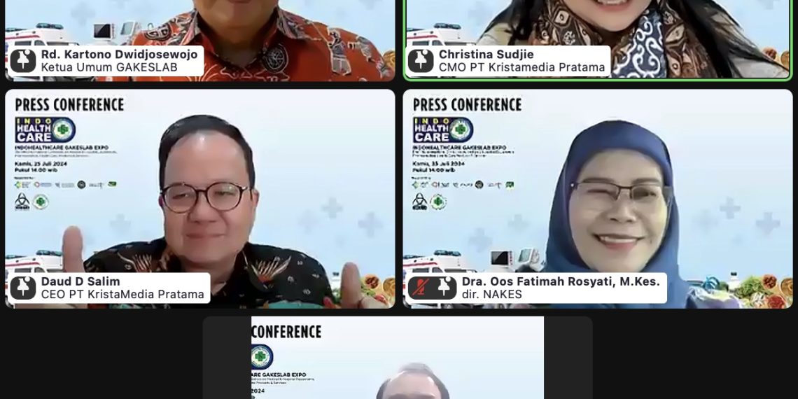 Konferensi pers Indo Health Care Gakeslab Expo 2024