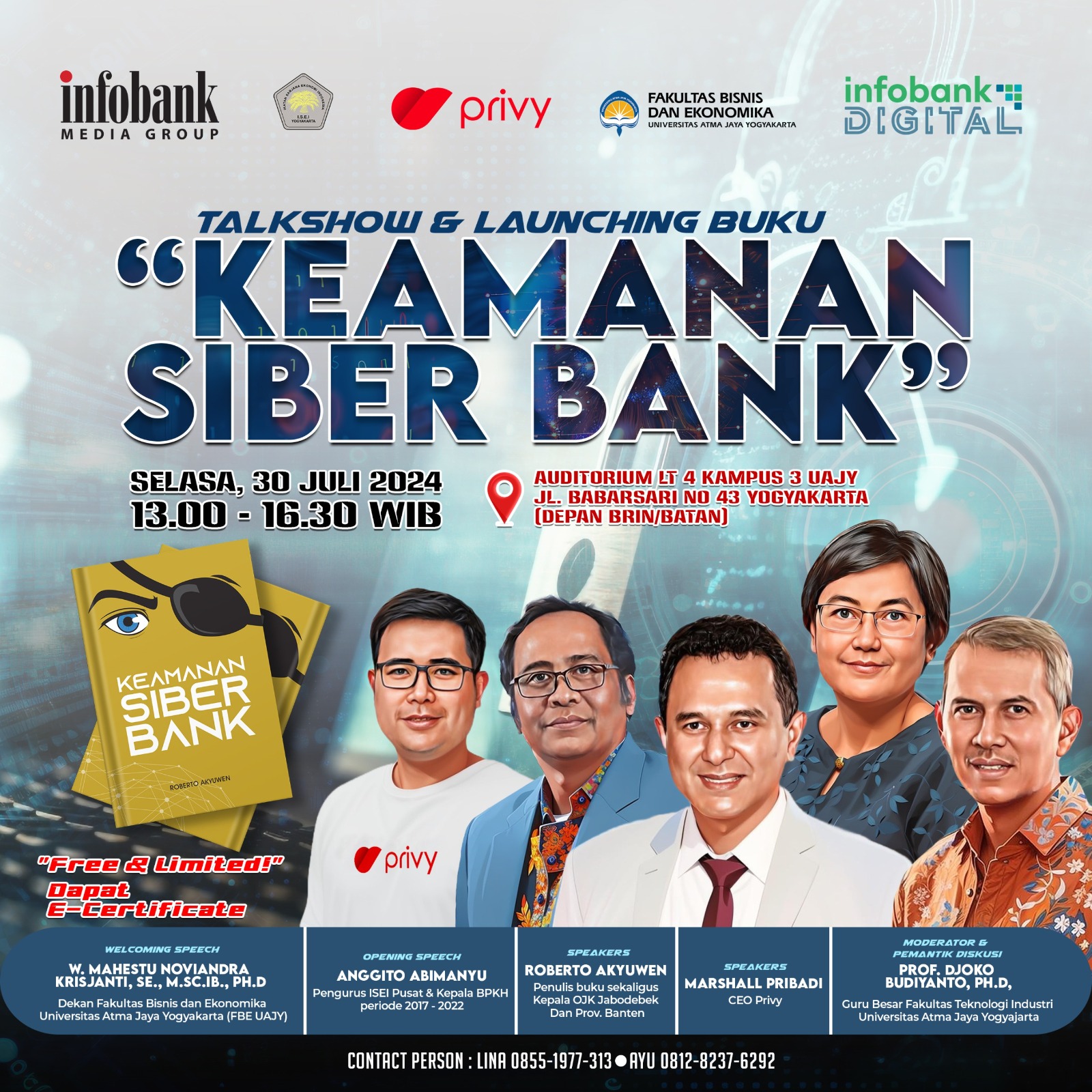 Talkshow & Launching Buku "Keamanan Siber Bank" - Yogyakarta