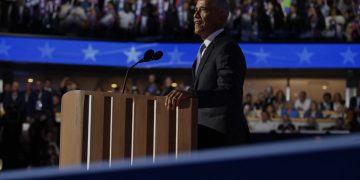 Pidato mantan Presiden AS Barack Obama di Konvensi Nasional Partai Demokrat