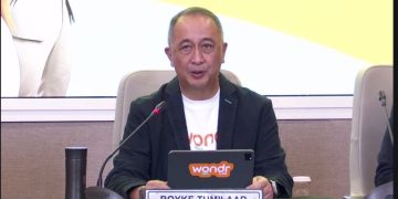 Direktur Utama BNI Royke Tumilaar, dalam Konferensi Pers Semester I 2024