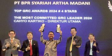 BPR Syariah Artha Madani meraih dua penghargaan dalam rangka penerapan tata kelola perusahaan yang baik dalam ajang Top GRC (Governance, Risk, and Compliance) Awards 2024.