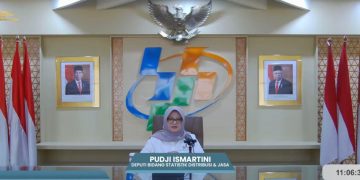 Deputi Bidang Distribusi dan Jasa BPS Pudji Ismartini di Gedung BPS, Jakarta, Selasa, 17 September 2024.