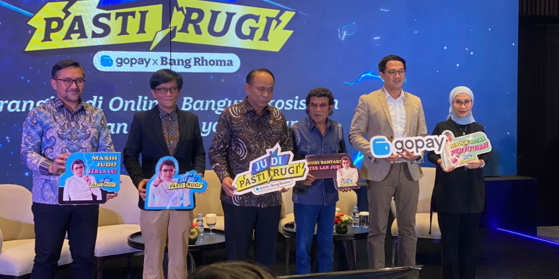 Diskusi publik bertajuk Perangi Judi Online, Wujudkan Ekosistem Keuangan Digital yang Aman Judi Pasti Rugi”.