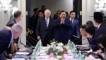 Presiden Prabowo Subianto melakukan pertemuan dengan anggota korporasi The United States – Indonesia Society (USINDO) yang digelar di Ruang Dumbarton, Hotel Four Season, Washington DC, Senin (11/11/2024). (Foto :BPMI Setpres)