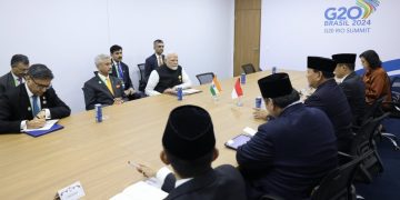 Presiden Prabowo Subianto mengadakan pertemuan bilateral dengan Perdana Menteri (PM) India Narendra Modi, pada Senin, 18 November 2024, di sela-sela Konferensi Tingkat Tinggi (KTT) G20 di Rio de Janeiro, Brasil.