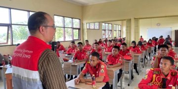 Acara sosialisasi tanggap darurat bahaya kebakaran di SMK Negeri 1 Compreng, beberapa waktu