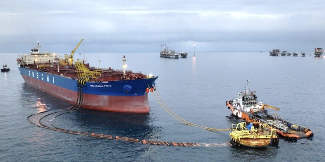 FSO Arjuna Prima, kapal tanker penampung minyak, telah beroperasi di Ardjuna Marine Terminal di Wilayah Kerja PHE ONWJ di Laut Jawa