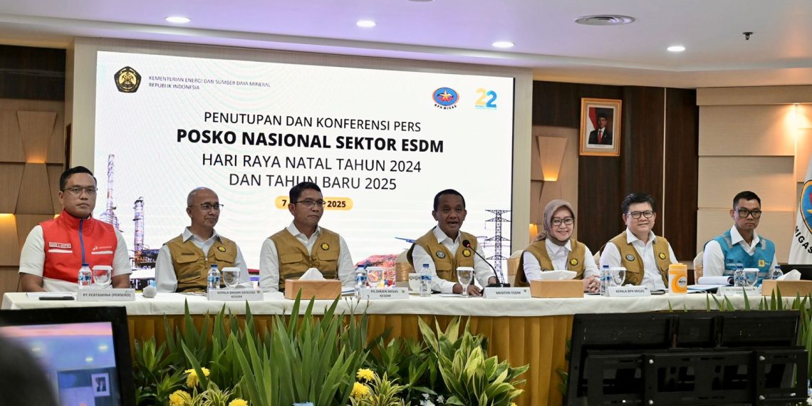 Suasana acara Penutupan Posko Nasional Sektor ESDM Nataru pada Selasa (7/1).