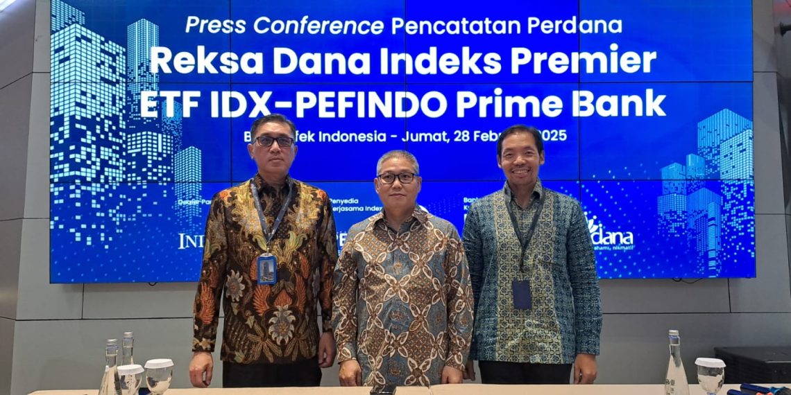 Peluncuran Reksa Dana Indeks Premier ETF IDX-PEFINDO Prime Bank (XIPB) di Bursa Efek Indonesia, Jumat (28/2/2025).
