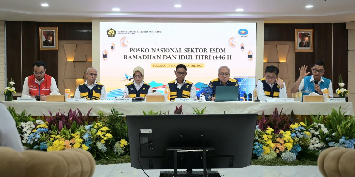 Pembukaan Posko Nasional Sektor ESDM Periode Ramadan dan Hari Raya Idulfitri Tahun 2025 di Kantor BPH Migas, Jakarta, Senin (17/3).