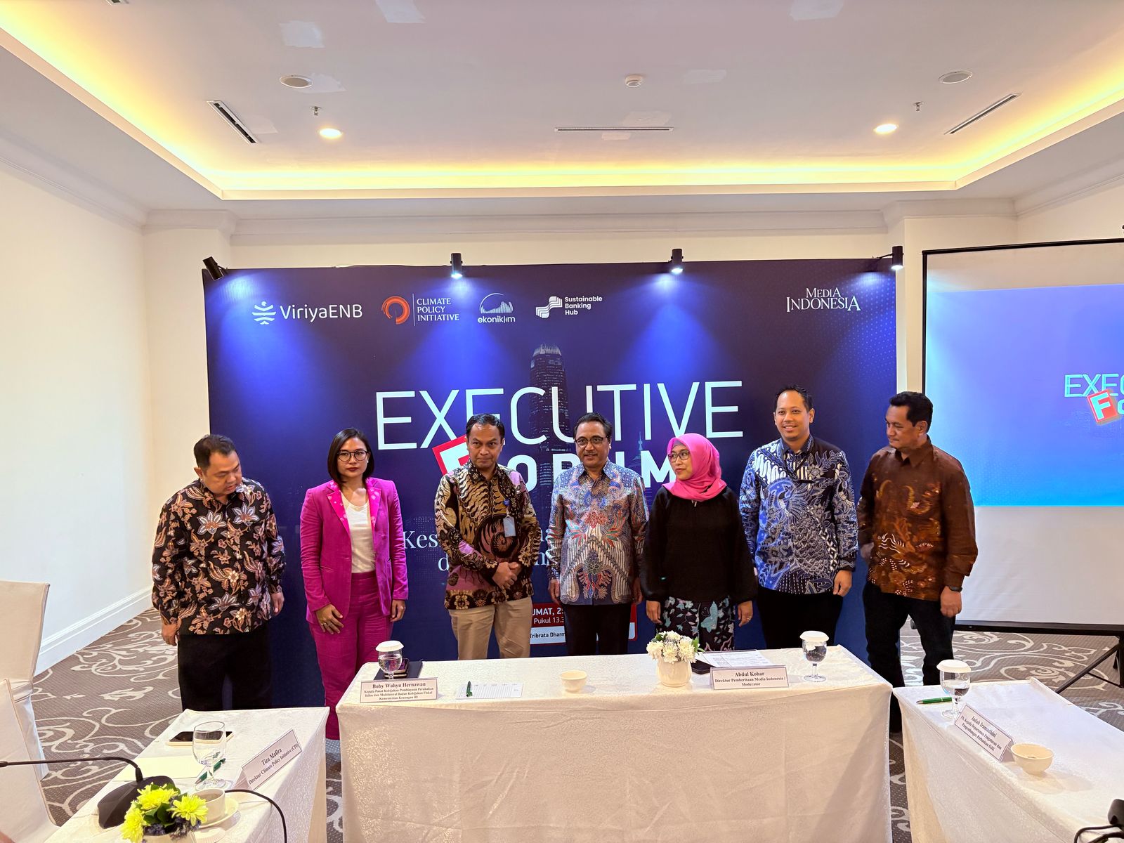 Executive Forum: Kesiapan Dana Swasta Indonesia Dalam Pembiayaan Iklim di The Tribrata Hotel & Convention Center, Jakarta, Jumat, 25 April 2025.