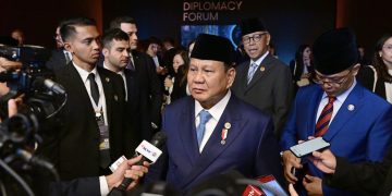 Presiden Prabowo Subianto memberikan keterangan pers kepada awak media usai menjadi pembicara pada ADF 2025 di Antalys, Turkiye, pada Jumat, 11 April 2025. Foto: BPMI Setpres