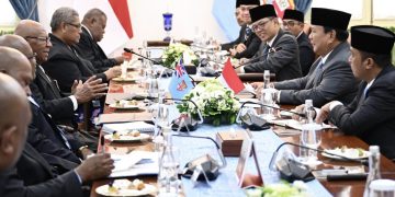 Pertemuan Bilateral antara Presiden Prabowo beserta delegasi dengan Perdana Menteri Republik Fiji beserta delegasi di Istana Merdeka, Jakarta, pada Kamis, 24 April 2025 (Foto: BPMI Setpres)