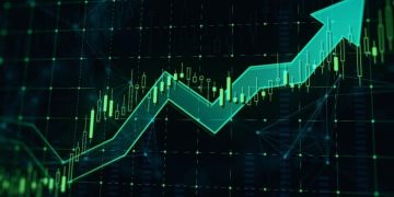 Ilustrasi saham naik