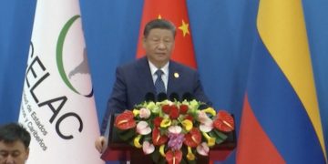 Pidato Presiden Tiongkok Xi Jinping dalam Forum Tingkat Tinggi bersama para pemimpin Amerika Latin dan Karibia, Selasa (13/5/2025),