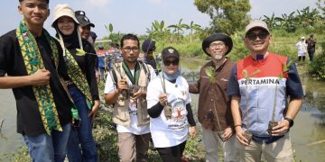 PHE OSES, KTH Muara Hijau I dan Pemkab Lampung Timur menanam 20.000 batang mangrove.