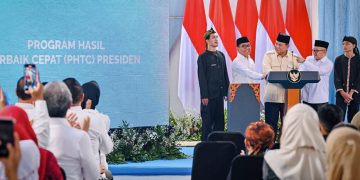 Presiden Prabowo Subianto meluncurkan Program Hasil Terbaik Cepat (PHTC) Presiden di SD Negeri Cimahpar 5, Kota Bogor, Provinsi Jawa Barat, pada Jumat, 2 Mei 2025. (Foto: BPMI Setpres).