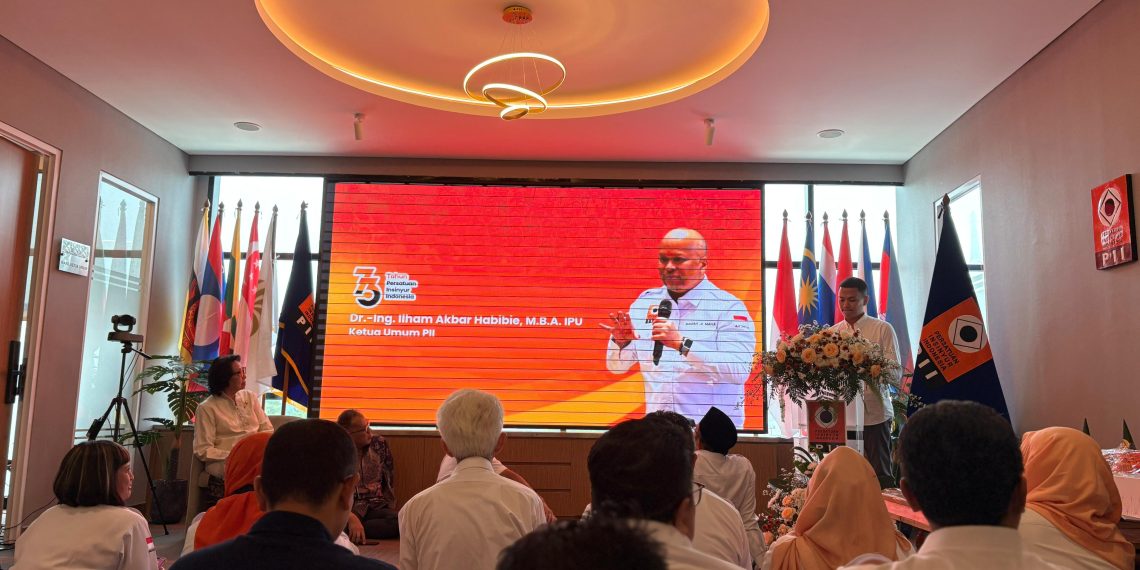 Sambutan Ketua Umum PII, Ilham Akbar Habibie secara daring dalam acara HUT ke-73 PII di Jakarta, Jumat, 23 Mei 2025