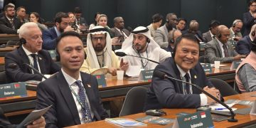Ketua Badan Kerja Sama Antar Parlemen (BKSAP) DPR RI, Mardani Ali Sera, dalam Forum Parlemen BRICS di Brazilia, Brazil. Foto: DPR