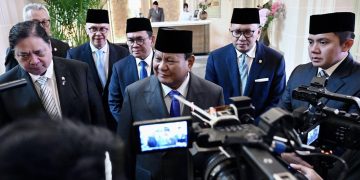 Presiden Republik Indonesia, Prabowo Subianto menyampaikan keterangannya kepada awak media usai melakukan pertemuan dengan Presiden Komisi Eropa, Ursula von der Leyen dan Presiden Dewan Eropa, António Costa, di Brussel, Belgia, pada Minggu, 13 Juli 2025. Foto: BPMI Setpres