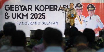 Menkop, saat membuka acara Gebyar Koperasi dan UMKM dalam rangka memperingati Hari Koperasi Nasional ke-78, di Tangerang Selatan, Banten, Kamis (24/7).