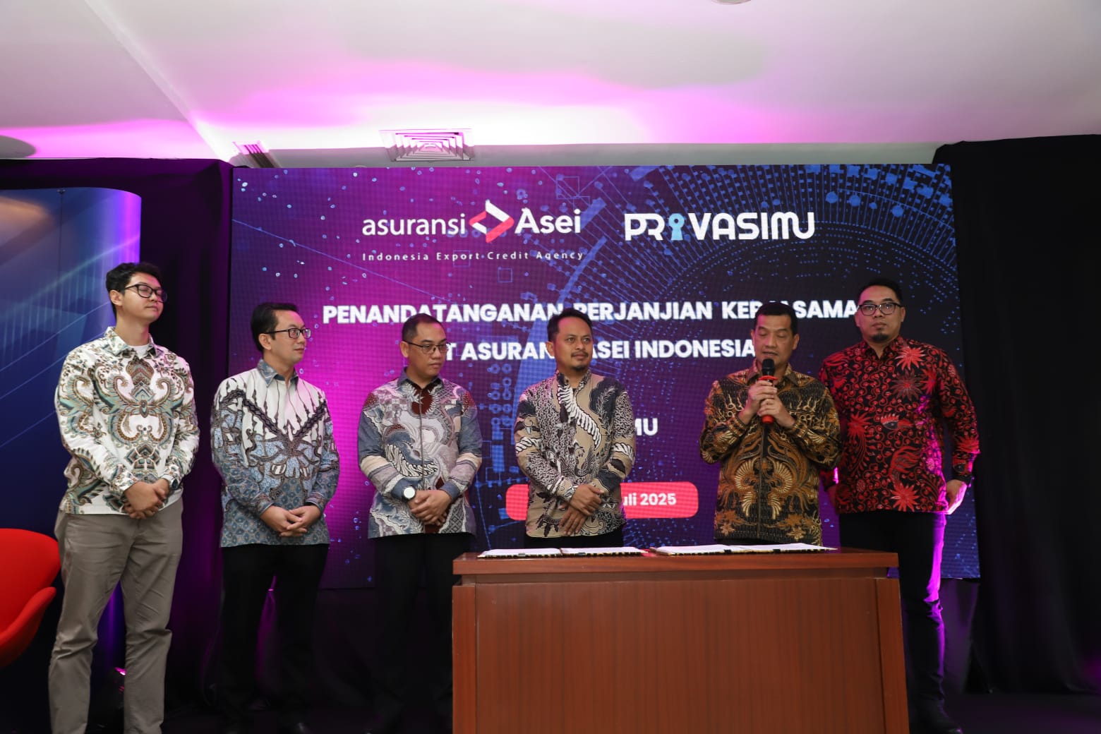 Peluncuran Asuransi Risiko Siber di Jakarta, Selasa, 8 Juli 2025.