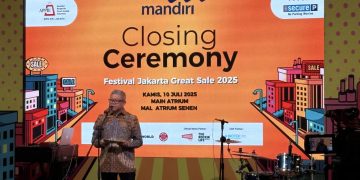 Ketua Pelaksana FGJS 2025 Mualim Wijoyo dalam acara Closing FJGS 2025 di Mall Atrium Senen, Jakarta, Kamis, 10 Juli 2025.