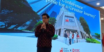 Direktur Pemasaran Great Eastern Life Indonesia, Roy Hendrata Gozalie dalam konferensi pers di Jakarta, Selasa, 26 Agustus 2025.
