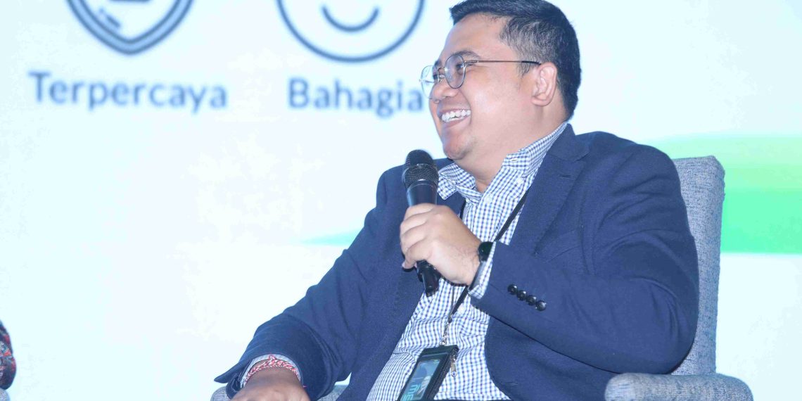 Head of Bullion Business PT Pegadaian, Kadek Eva Saputra, dalam acara Growth Summit 2025 yang digelar Moengage dan Infobank Digital, di Grand Ballroom Hotel Kempinski, Jakarta, Kamis, 7 Agustus 2025.
