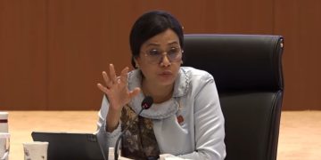 Menteri Keuangan Sri Mulyani dalam konferensi pers RAPBN dan Nota Keuangan Tahun Anggaran 2026, Jumat, 15 Agustus 2025.