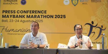 Presdir Maybank Indonesia Steffano Ridwan dan Project Director Maybank Marathon Widya Permana