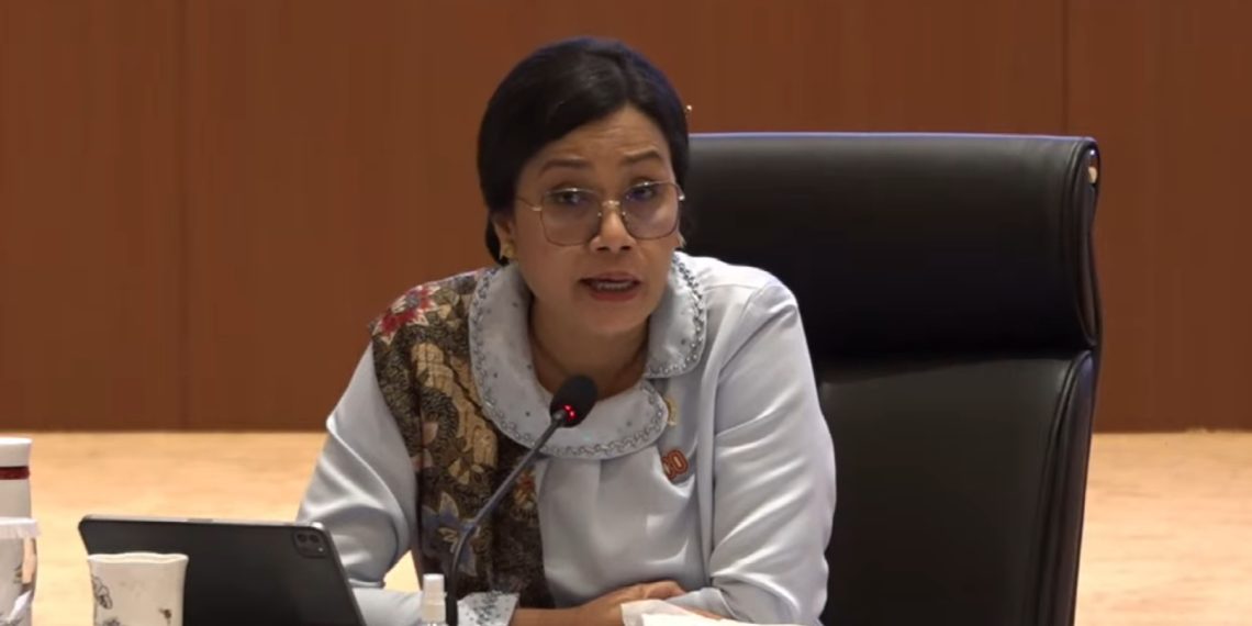 Menteri Keuangan Sri Mulyani dalam konferensi pers RAPBN dan Nota Keuangan Tahun Anggaran 2026, Jumat, 15 Agustus 2025