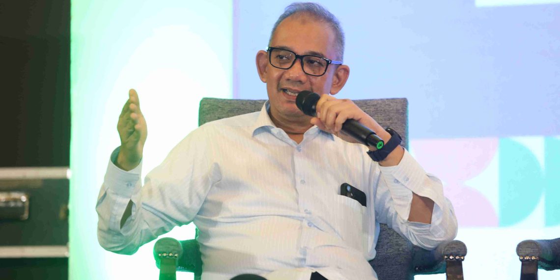 Transformation Project Division Head Bank Mega, Achmad Agustiyatama dalam acara Growth Summit 2025 yang digelar Moengage dan Infobank Digital, di Grand Ballroom Hotel Kempinski, Jakarta, Kamis, 7 Agustus 2025. (Foto: Zaenal Abdurrani)