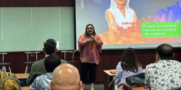 Angela Simatupang, Managing Partner Governance Risk Control & Technology Consulting RSM Indonesia, memberikan sambutan dalam forum diskusi bertajuk “Digital Fraud is Here: Strengthening Bank Defenses Through Integrated Governance and Technology”.