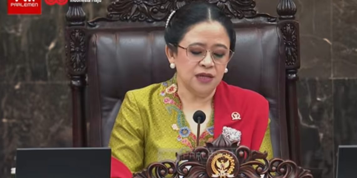 Ketua Dewan Perwakilan Rakyat Republik Indonesia (DPR RI), Puan Maharani. (Tangkapan layar YouTube @SekretariatPresiden: Julian)