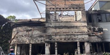 Gedung Terbakar Imbas Demo