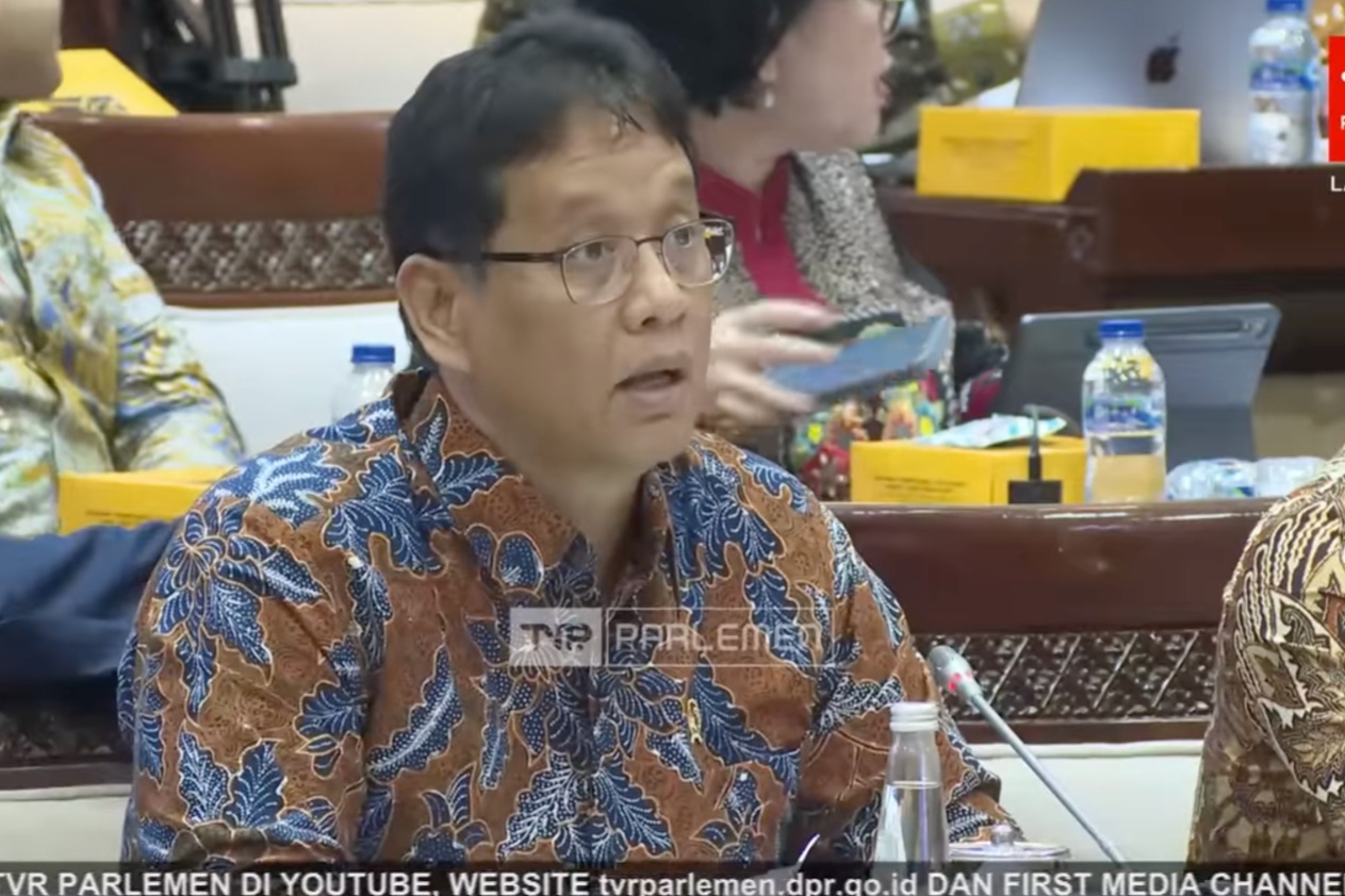 Menteri Keuangan (Menkeu) Purbaya Yudhi Sadewa dalam rapat kerja di DPR. (Tangkapan layar YouTube TVR Parlemen: Julian)