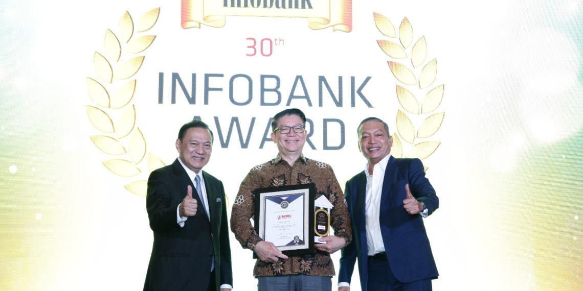 Direktur Utama Nobubank Suhaimin Djohan meraih penghargaan bergengsi “The Banks with Special Achievement” dari Majalah Infobank, Jumat, 29 Agustus 2025. (Foto: Erman Subekti)