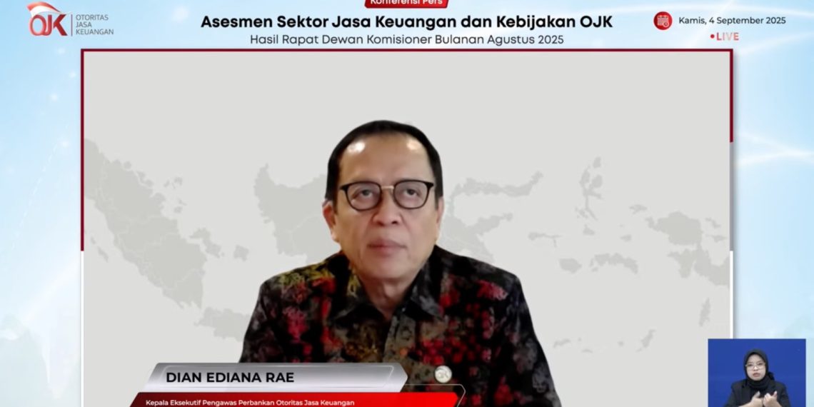 Kepala Eksekutif Pengawas Perbankan OJK, Dian Ediana Rae, dalam konferensi pers RDK, Kamis, 4 September 2025.