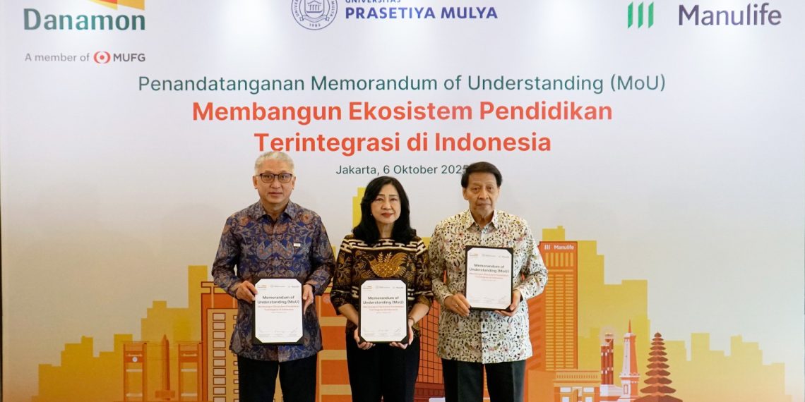 Danamon, Manulife, dan Prasmul luncurkan Prasmul EduWealth, tabungan pendidikan dengan proteksi asuransi jiwa. (Foto: Istimewa)