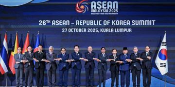 Presiden Republik Indonesia, Prabowo Subianto menghadiri Konferensi Tingkat Tinggi (KTT) ke-26 ASEAN-Republik Korea yang berlangsung pada Senin, 27 Oktober 2025 di Kuala Lumpur Convention Centre (KLCC), Malaysia. (Foto: BPMI Setpres)
