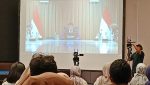 Menteri Keuangan Purbaya Yudhi Sadewa saat mengisi acara Media Gathering Kemenkeu 2025 via telekonferensi, di Novotel Bogor, Jawa Barat, Jumat, 10 Oktober 2025. (Foto: Julian)